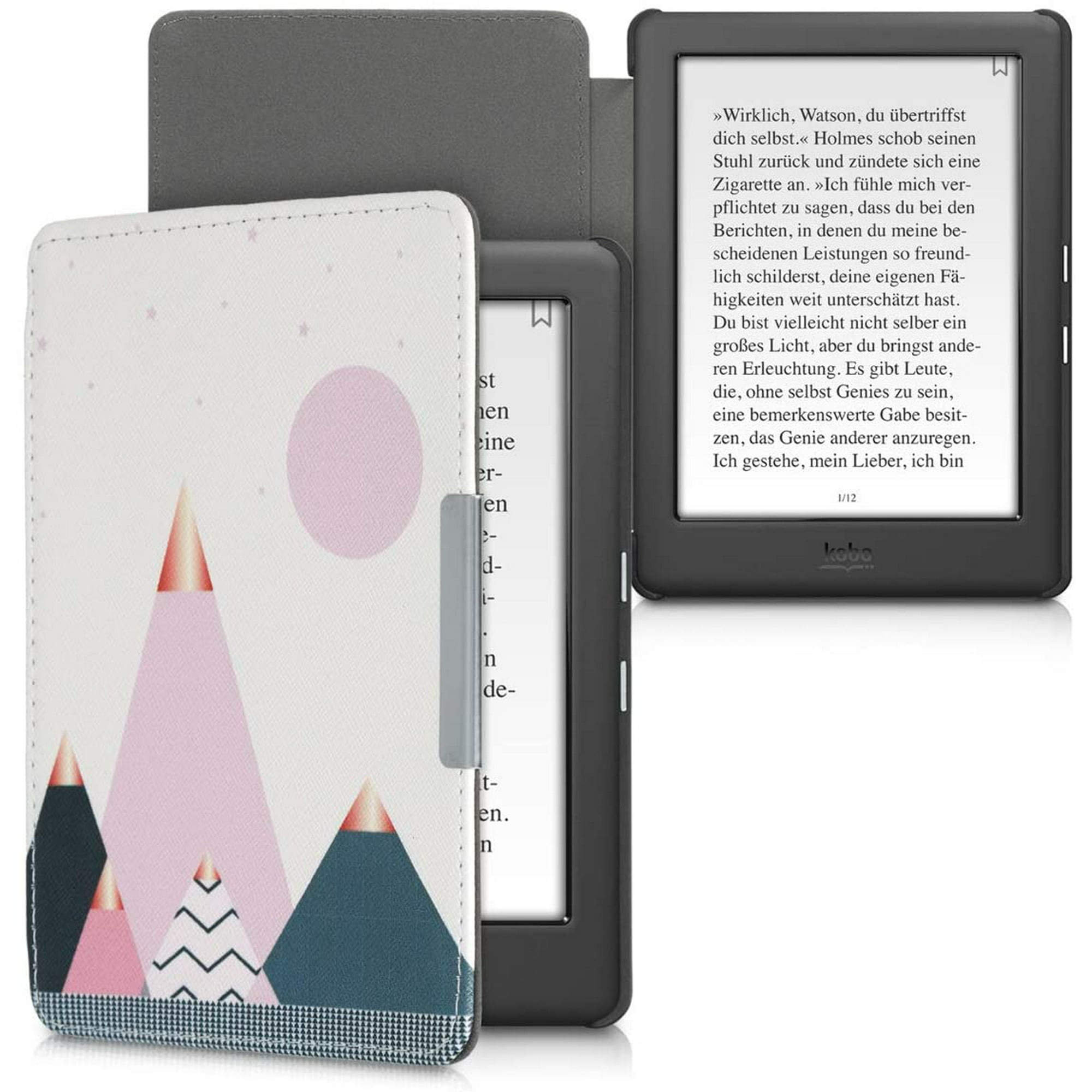 Book Style PU Leather Protective e-Reader Cover Folio Case kwmobile Case for Kobo Glo HD//Touch 2.0 Black